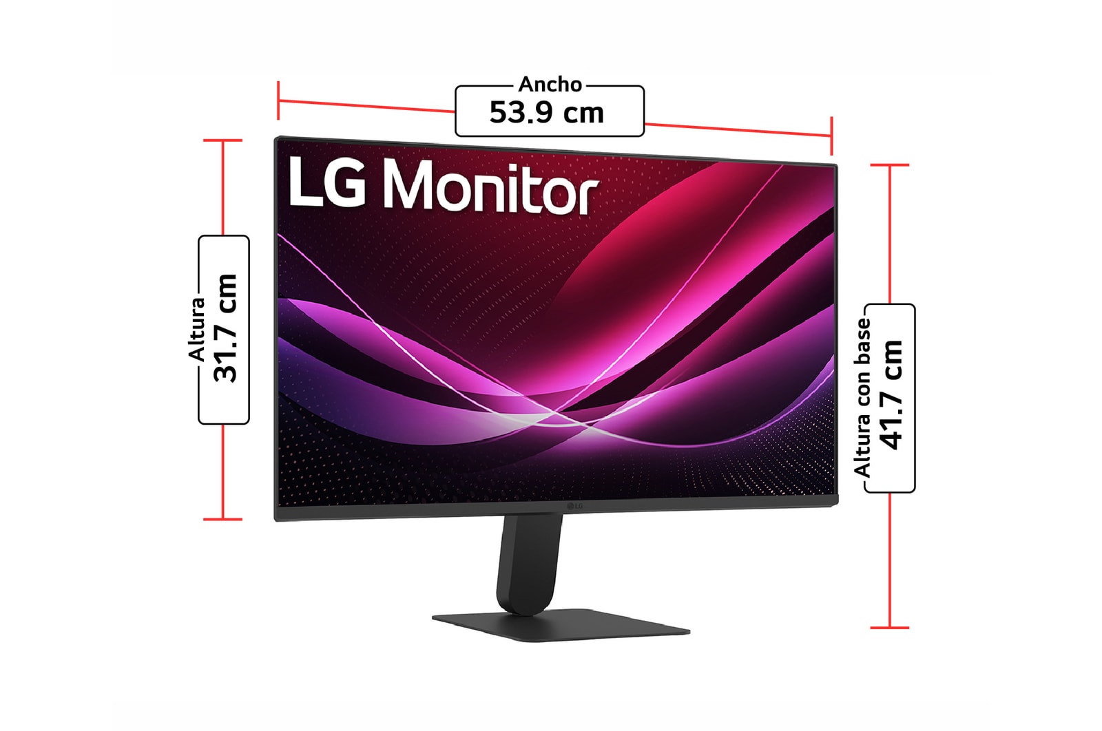 Vista lateral monitor LG IPS Full HD de 24" 24U411A-B